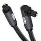 EMK 90 Degree Toslink Optical Cable 360 Degree Free-Rotating Plug Fiber Optic Cable S/PDIF Toslink Male to Male for Home Theater, Sound Bar, TV, PS4, Xbox,Grey (25ft/7.6m)