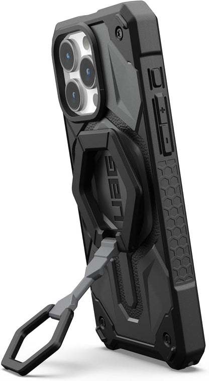 URBAN ARMOR GEAR UAG Magnetic Phone Ring Stand Compatible with MagSafe Magnet, Removable Metal Finger Ring Grip & 360 Rotation Adjustable Kickstand for iPhone 16/15, Galaxy S25, S24, Black/Silver
