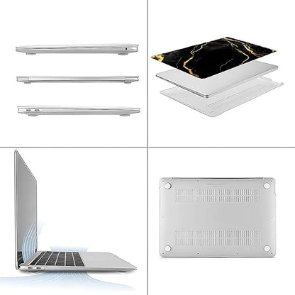 Compatible with MacBook Air 13.3 13.6 Inch Case 2022 2021 2020 2019 Plastic Hard Shell Case Cover,13.3 Pro(A1706/A1708/A1989/A2159/A2289/A2338), Black Marble