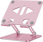 Tablet Stand Holder for Desk, Adjustable Desktop Tablet Holder, Foldable Aluminum Tablet Mount for iPad pro 12.9, iPad Air Mini, Samsung Galaxy Tabs Z Fold Kindle Fire,4-12 inch, Rose Gold