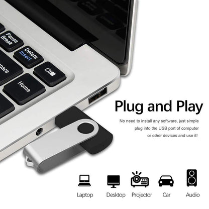 Aiibe 64GB Flash Drive 10 Pack 64GB USB Flash Drives Bulk USB Drive Thumb Drive 64 GB USB 2.0 Memory Sticks Pen Drives Jump Drive (Black)