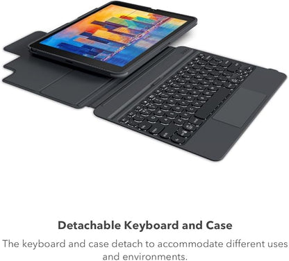 ZAGG Pro Keys Wireless Keyboard with Trackpad and Detachable Case - Compatible with The Apple iPad 10.2"(Gen 9,8,7) - Charcoal