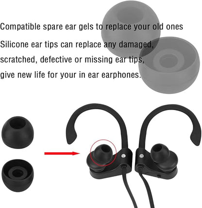 Silicone Earbud Tips Replacement Ear Tips for in- Ear Headphones Rubber Tips Ear Buds Replacement Earbuds Tips 9 Pairs S M L, Black