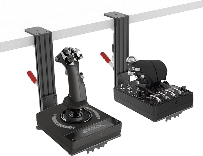 Hikig Desk Mount for Joystick and HOTAS - Compatible With Logitech X52/X52 Pro/X56/X56 Rhino, Thrustmaster T. Flight/T.16000M FCS/TCA Officer Pack Airbus Edition, VKB - 2 Pack