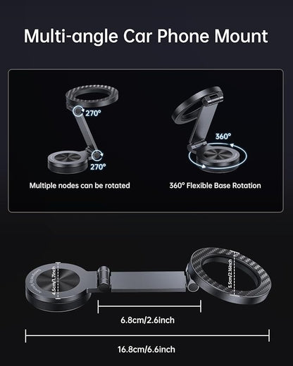 SYNCWIRE for MagSafe Car Mount - [360° Rotation] Magnetic Phone Holder for Car, Adjustable Metal Arm, Car Magnet Phone Mount for Dashboard, Car Accessories Fit iPhone 16 15 14 13 Pro Max &All Phones