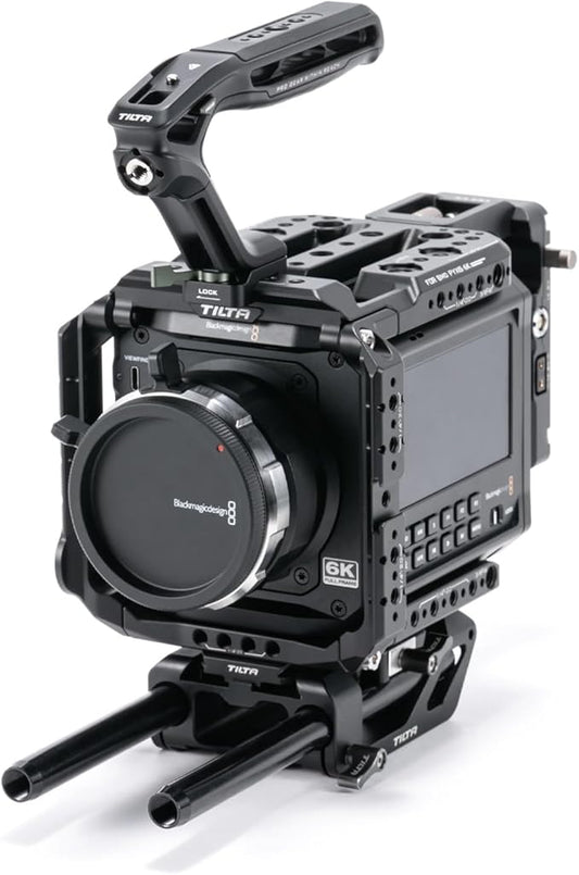 Tilta Camera Cage Pro Kit V-Mount Compatible with Blackmagic Pyxis 6K/12K| Full Cage, Top Handle, V-Mount Battery Plate, Side Plate, Bottom Plate, Universal 15mm Baseplate w/Rods, and Mini Tool