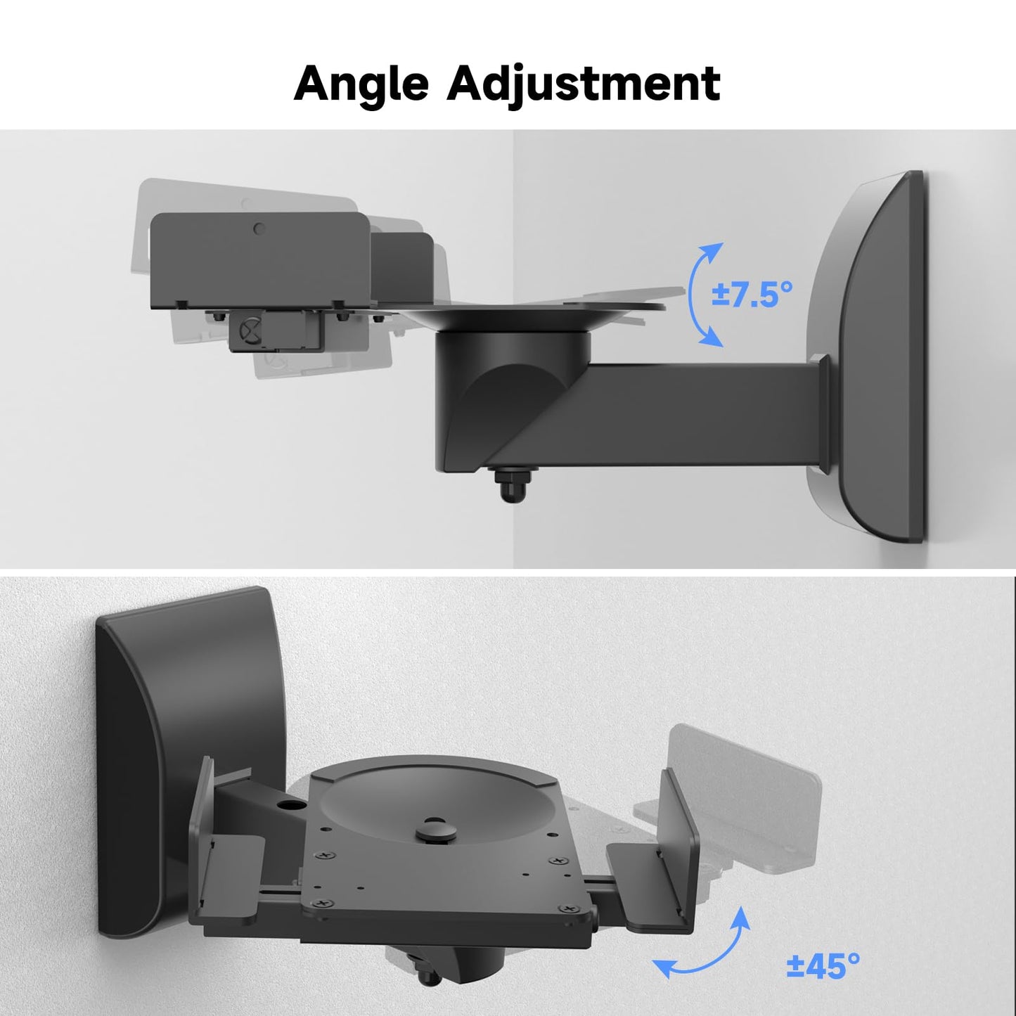 suptek Speaker Wall Mount Adjustable for Large Bookshelf Speaker Mounts