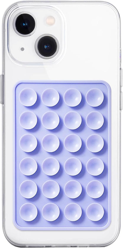Silicone Suction Phone Case Mount, Non Slip Sticky Phone Grip for Cellphone, Silicon Adhesive Suction Cup Phone Mount, Strong Grip Holder for Selfies and Videos (Lavender)