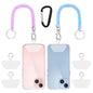 SHANSHUI Phone Lanyard Tether, Anti Theft Spring Phone Strap, 4 x Phone Pacthes & Climbing Hook Universal Phone Lanyard for Keys Outdoor Skiing Hiking Fishing Fitting for All Smartphones - 2PCS Black