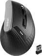 Vertical Mouse Wireless, 2.4G Rechargeable Mouse with Battery Indicator,4 Level DPI,Ergonomic Design for Comfort and Reduced Wrist Strain, Ideal for Home,Office Use (Black)