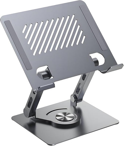 360° Rotating Tablet Stand - Adjustable iPad Tablet Holder for Desk, Foldable iPad Swivel Stand for Home & Office (Slate Gray)