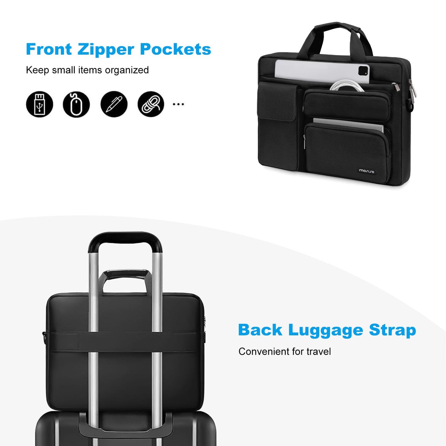 MOSISO Laptop Shoulder Bag 17.3 inch, 17-17.3 inch Computer Bag