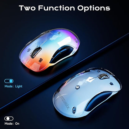 memzuoix 2.4G LED Wireless Mouse, Rechargeable Ergonomic Mouse with Detachable Cover, 1200 DPI Portable Optical Computer Mouse with USB Receiver for Laptop, PC, Desktop and MacBook, 5 Buttons