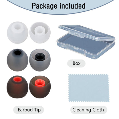 MMYQXI Earbud Replacement Tips Silicone Earbud Tips Earbud Covers Fit for in-Ear Headphones (Inner Hole 3.8mm -5.1mm) Ear Tips Earbud Rubber Tips 9 Pairs S/M/L