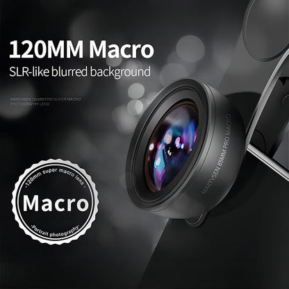 120MM Macro Lens for iPhone - 𝟓𝐊 𝐇𝐃 𝟏𝟎𝐗 Super Macro with 𝐒𝐭𝐚𝐫𝐥𝐢𝐠𝐡𝐭 𝐅𝐢𝐥𝐭𝐞𝐫, Professional Universal Clip Phone Camera Lens for Photo Video Lens of iPhone Samsung Android