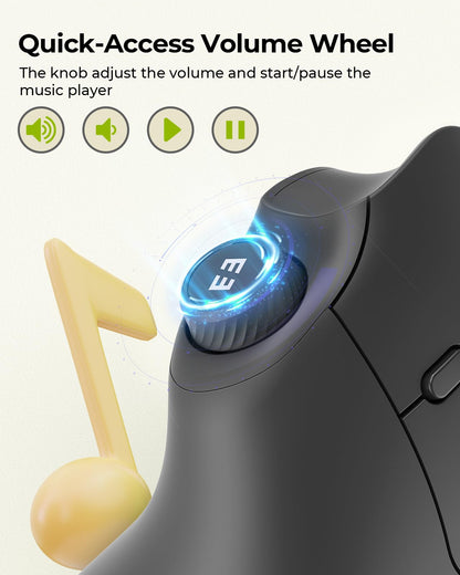 seenda MOU-302 Wireless Bluetooth Ergonomic Vertical Mouse with Volume Knob