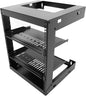 15U Wall Mount Open Frame 19 Inch Server Equipment Rack Wall Mountable Heavy Duty Design - Holds All Networking & AV Gear - Open Frame Includes 2 1U 12in Vented Shelves & Mounting screws(WALL RACK15U)