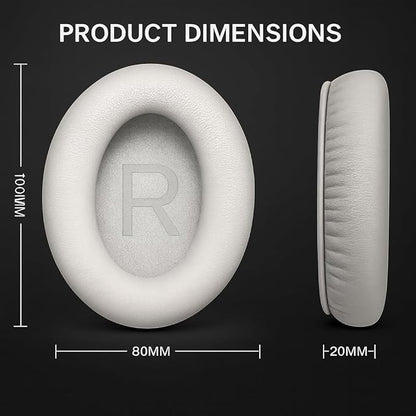 Premium Replacement Ear Pads for Bose Bose QC45– Soft Protein Leather & Memory Foam Cushions – Enhanced Noise Isolation – Easy Installation Kit,Video & Cleaning Cloth (White)