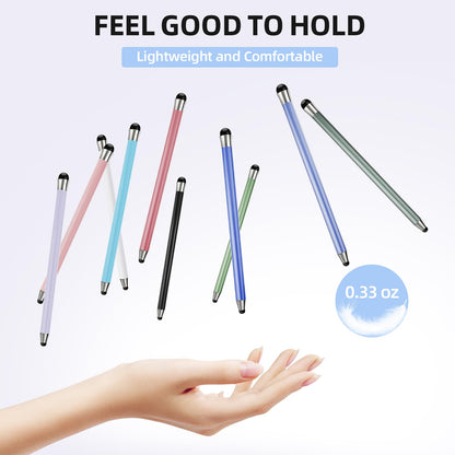 Stylus Pen for Touchscreen 10Pcs, 2-in-1 High Sensitivity & Precision Stylists pens, Stylus Pen for iPad/iPhone/Samsung/Android Tablets and Universal Capacitive Touch Screen (Colorful)