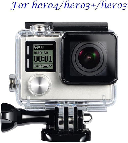 Suptig Replacement Waterproof Case Protective Housing for GoPro Hero 4, Hero 3+, Hero 3 Accessories Action Camera for Underwater Use - Water Resistant up to 147ft (45m)