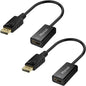 4K DisplayPort (DP) to HDMI Adapter, 2 Pack, Uni-Directional Gold-Plated Display Port Computer to HDMI Screen Converter (Male to Female) Compatible with HP, Dell, Lenovo & More, Passive - Black