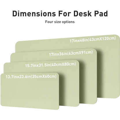 Aothia Leather Desk Pad Protector, Office Desk Mat, Large Mouse Pad, Non-Slip PU Leather Desk Blotter, Laptop Desk Pad, Waterproof Desk Writing Pad for Office and Home (48"x17", Grass Green)