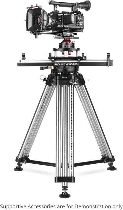 PROAIM Flyking PRO 4ft Mitchell Video Camera Slider for Videomakers & Filmmakers. with 360° Sweeping Panning & Quick Flip Lock. Payload up to 100kg / 220lb.