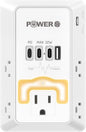 20W PD Fast Charging Wall Outlet with USB Ports (3C1A), Electrical Outlet Extender with Night Light, Surge Protector, Wall Plug Adapter for Multiple Devices, Wall Socket Expander