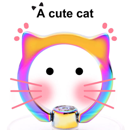 Cat Phone Ring Holder Grip- EI Sonador Transparent Cell Phone Ring Stand Holder Clear Kickstand Finger Grip, Compatible with Most of Phones, Tablets and Case (2 Colorful Cat)