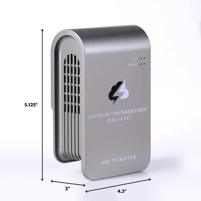 EdenPURE® Thunderstorm® Oxileaf® III Air Purifier Odor Remover with Plasma and Ozone Settings, Small, Grey