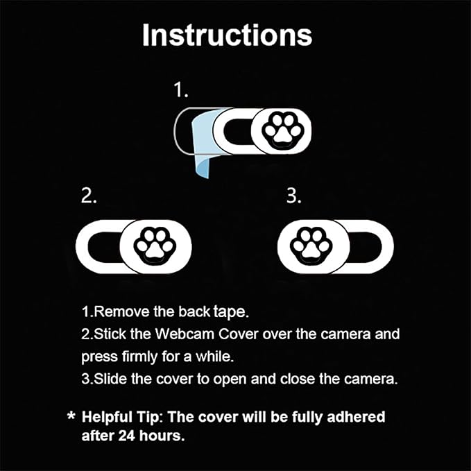 Webcam Cover Slide 6 Packs Ultra-Thin Camera Covers for Computer Laptop Desktop Smartphone to Protect Your Privacy and Security, Cute Dog Paw
