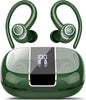 Wireless Earbuds Bluetooth 5.3 Headphones Sports, 48Hrs Playtime Bluetooth Earbuds with CVC 8.0 Mic, Stereo Bass Over Ear Bud with Earhooks, LED Display, IP7 Waterproof Earphon for Running Green
