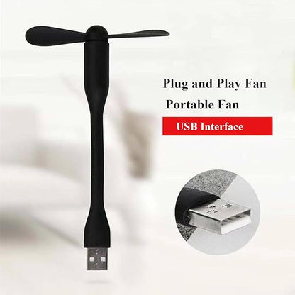 Mini USB Fan, Portable Pocket Fan USB-A Powered Little Cooler, Quiet Operation, for Home Office Car Outdoor Travel- 4 Pack (Black)