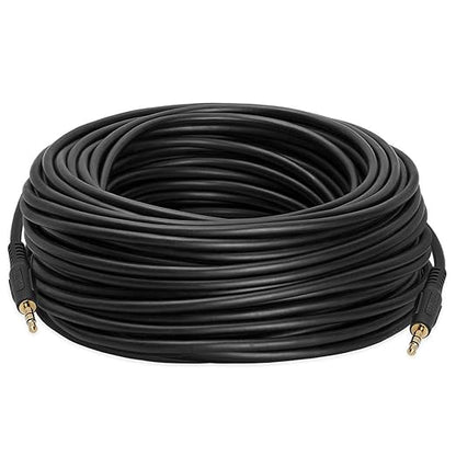 Cmple - 3.5mm Aux Audio Cable Stereo 100 ft AUX Cable Male to Male Speaker Cable Auxiliary Cord Adapter for Car, Phone, Headphones - Black