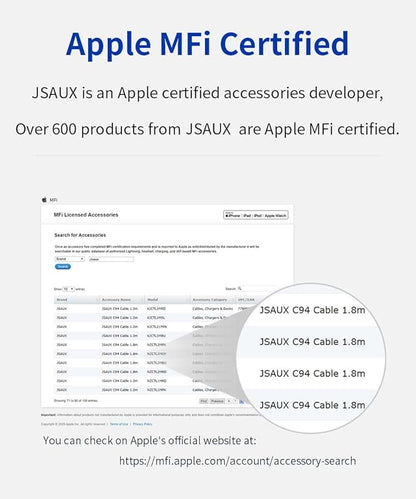 JSAUX Apple MFi Certified Lightning Cable 4ft, iPhone Charger Cable Nylon Braided Heavy Duty, Upgraded C89 USB Lightning Cord for iPhone 11 Xs Max X XR 8 7 6s 6 Plus SE 5 5s, iPad, iPod-Blue