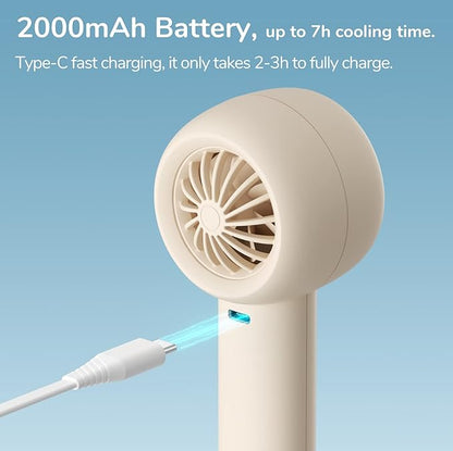 JISULIFE Mini Portable Fan-Bladeless Safe Design, Powerful Turbo Handheld Fan with 3 Speeds, USB Rechargeable, Small Pocket Design for Travel/Lash, Gifts For Girls/Women