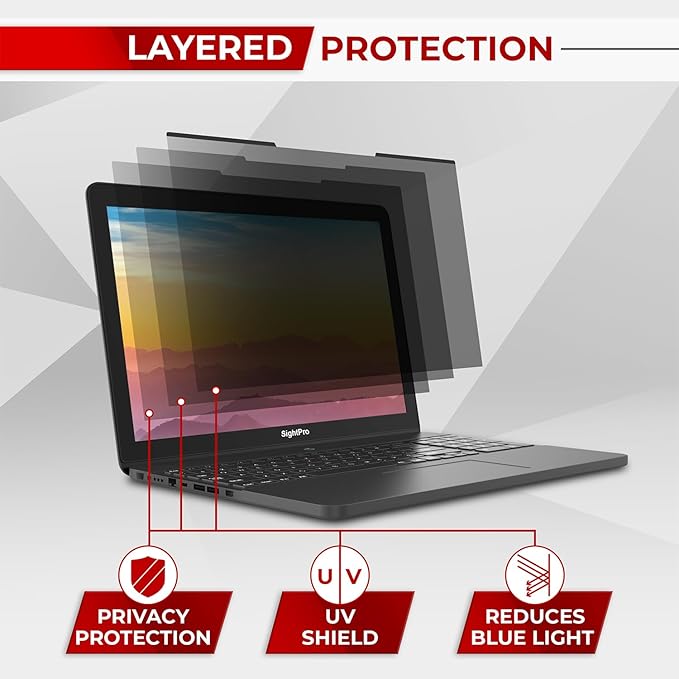 Magnetic Laptop Privacy Screen 14 Inch 16:9 - Removable Computer Privacy Filter Shield and Protector