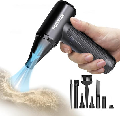 Compressed Air Duster - 150000RPM Brushless Motor, Mini Air Blower for PC Cleaning Kit, Canned Air Duster for Computers, Rechargeable & Portable Compressed Air for Electronics