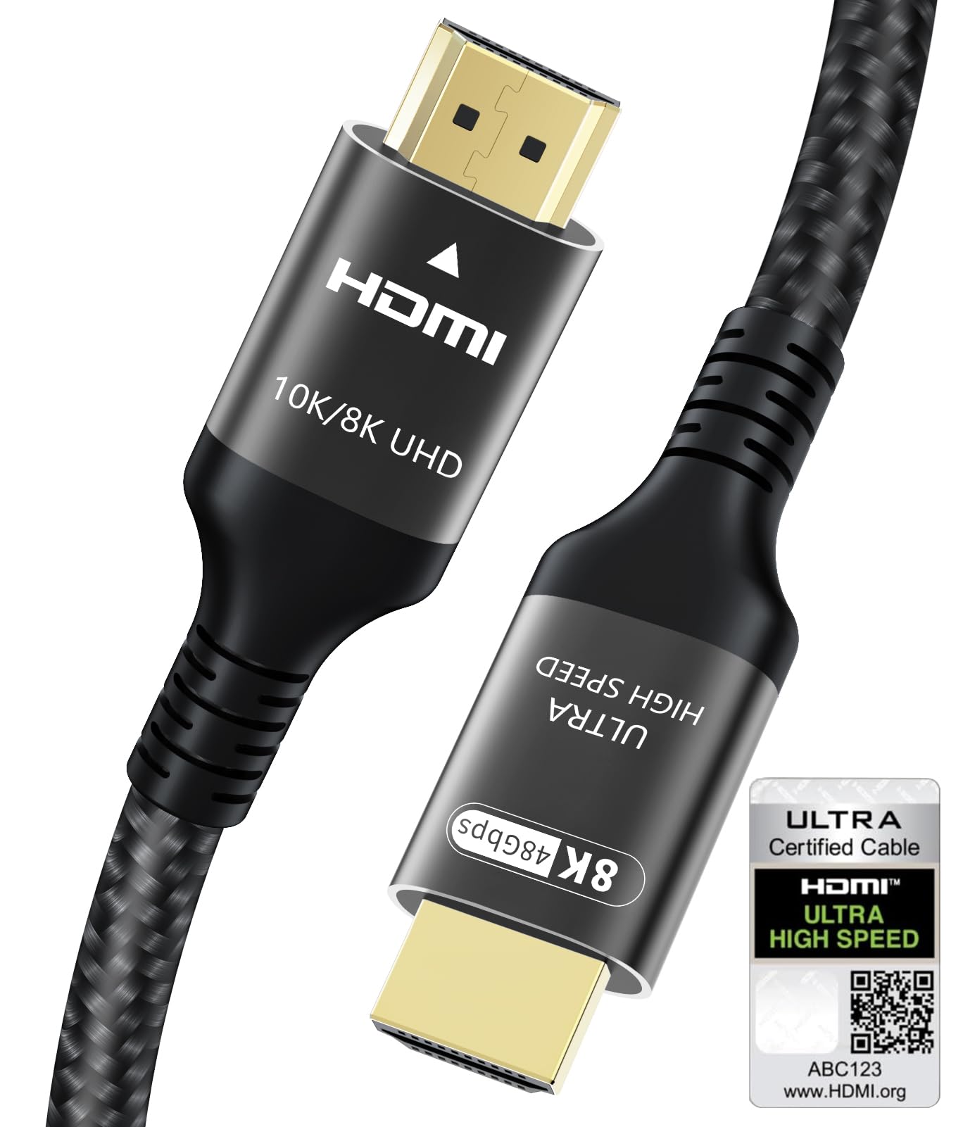 Certified 10K 8K 4K HDMI 2.1 Cable 13FT, 48Gbps Ultra High Speed HDMI® Cord