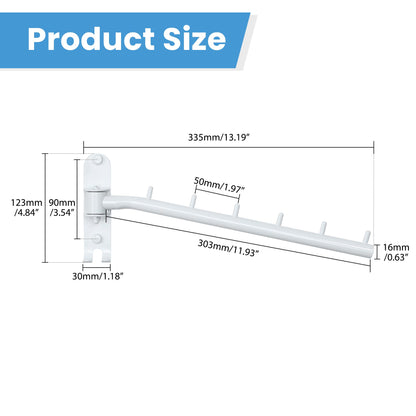 Mooche Swing Clothes Hanger Rack, Garment Racks 11.93" Long, White