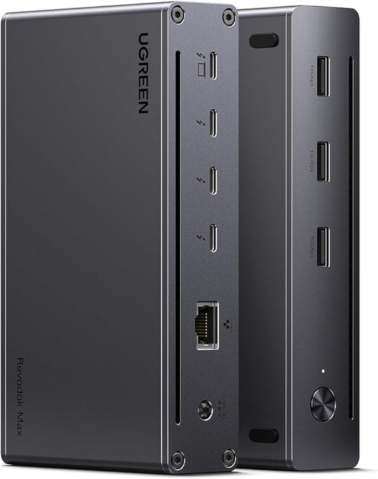 UGREEN Revodok Max 208 Thunderbolt 4 Dock 8-in-1 40Gbps TB4 Hub 3 x TB 4 Dual 4K@60Hz or Single 8K Display, 85W Charging, Gigabit Ethernet, 3 x USB A 3.2 for Mac M1/M2/M3/M4 Pro/Max