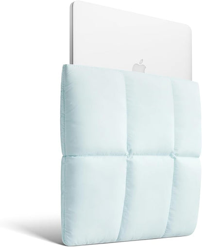Comfyable Puffy Laptop Sleeve 15 Inch 16 Inch, Quilted Puffer Laptop Carrying Case, Pillow Pouch Compatible for MacBook Air 15 in M4 2025 & MacBook Pro 16 in M4 2024, Blue