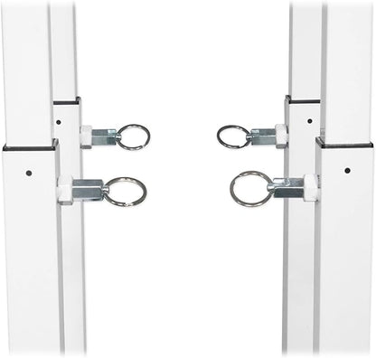 Rockville RTP82W 8 ft Adjustable Totem Light Stand, White & Black Scrims, Carry Bags, 35mm Speaker Adapter, Steel, Portable for DJs & Event Lighting