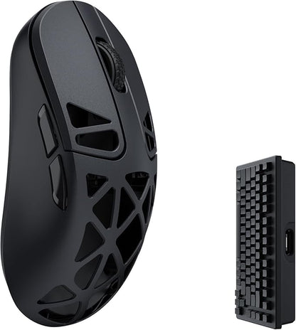 M3 Mini 4K Wireless Mouse Signature Edition 5.1/2.4 GHz/Wired Optical Mouse, Ultra-Lightweight 55g Programmable PixArt 3395 Sensor with up to 26,000 DPI/ 650 IPS for Windows Mac Linux - Black