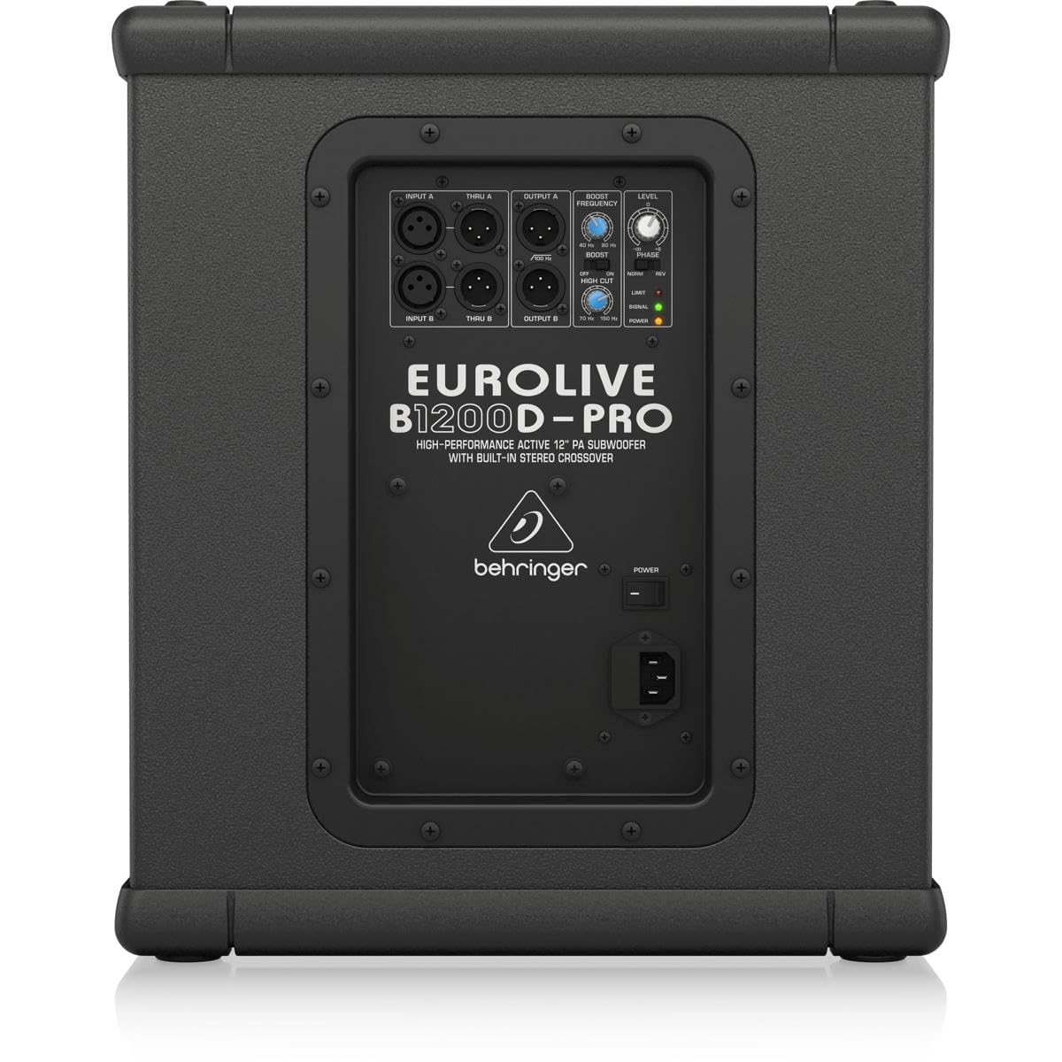 Behringer EUROLIVE B1200D-PRO High-Performance Active 500 Watt 12" PA Subwoofer with Built-In Stereo Crossover