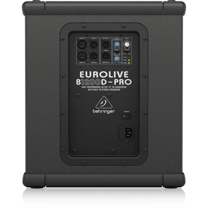 Behringer EUROLIVE B1200D-PRO High-Performance Active 500 Watt 12" PA Subwoofer with Built-In Stereo Crossover