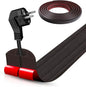 Floor Cord Cover Self Adhesive Cord Hider,20FT Cable Management, Extension Strip Protector for Wires, Prevent Cable Trips for Offices, Gyms, Exhibitions Cavity:0.39"(W) x 0.27"(H) Black Wood