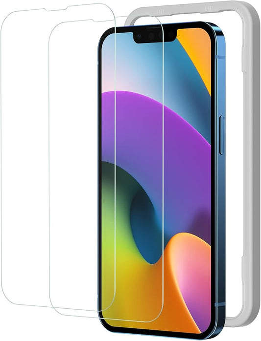 NIMASO for iPhone 13 Mini Screen Protector 5.4-Inch, 3 Pack 9H Hardness HD Clear Tempered Glass Military Grade Shatterproof, Anti-Scratch, with Easy Installation Tool