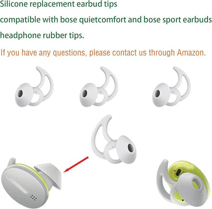 Medium Earbud Replacement Tips Silicone Ear Bud Tips Compatible with Bose Quietcomfort and Sport Headphone Ear Tips Earbud Cap 3 Pairs S M L