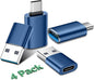 𝟒𝐏𝐚𝐜𝐤 𝐔𝐩𝐠𝐫𝐚𝐝𝐞𝐝 USB to USB C Adapter,USB C Male to USB 3.0 Female OTG Converter for iPhone 16 15 14 13 Plus Pro Max,Apple Watch,Airpods,S24 Ultra, Gender Changers OTG Adapters - Blue